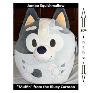 Squishmallows Muffin from the Bluey Cartoon, Plush Toy Pillow Jumbo Size 20"+